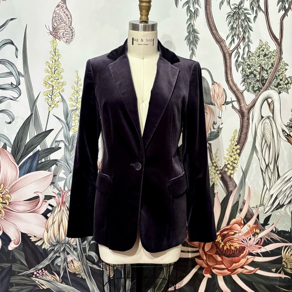 Frame Dark Grey Velvet Blazer, NWOT